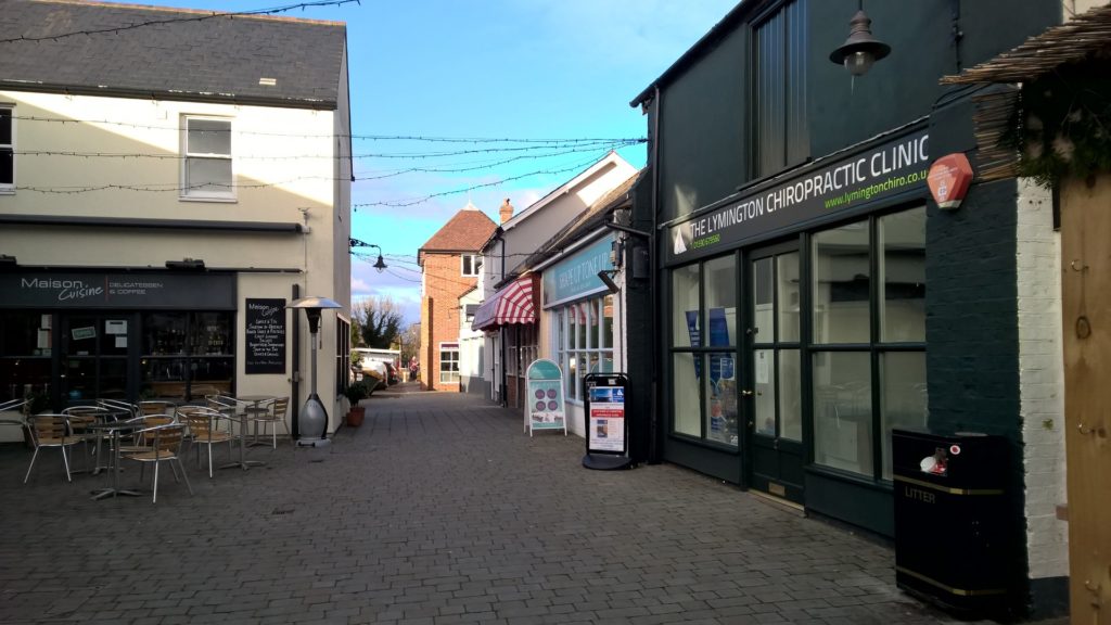 Photo of the outside of The Lymington Chiropractic Clinic on the highstreet.
