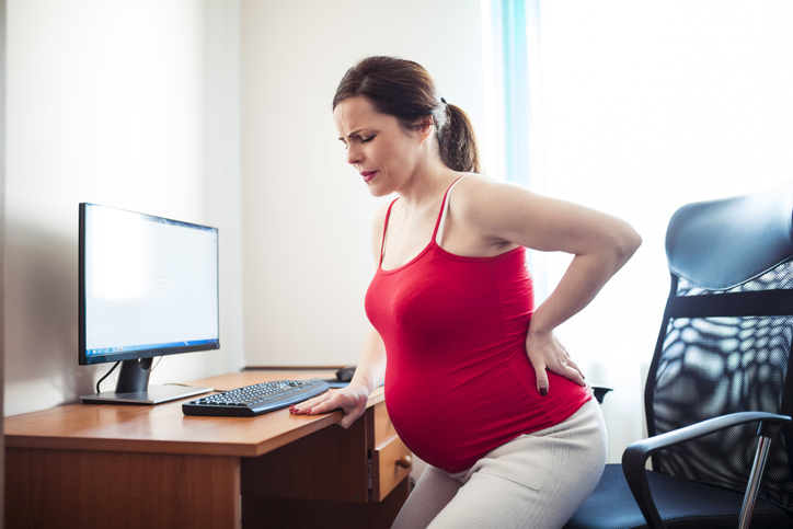 Pregnant woman with lower back pain.